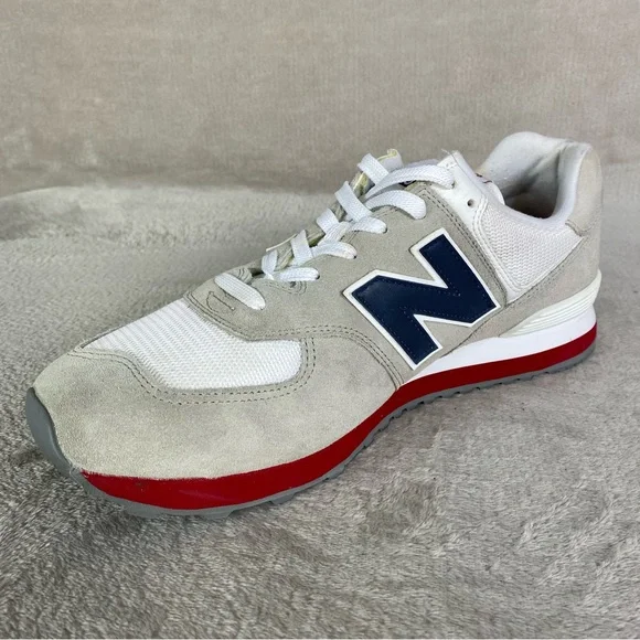 New Balance Classic 574 Shoes Mens Size 12 Gray White Suede Running Sneakers - Picture 4 of 12